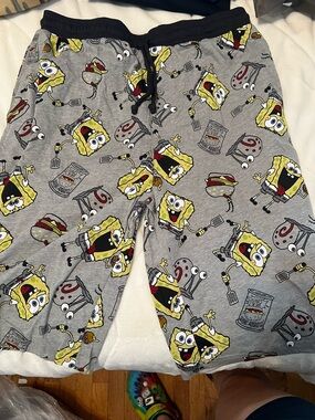 SpongeBob SquarePants Gray and Yellow Kids Pajama Bottoms no tags but not worn